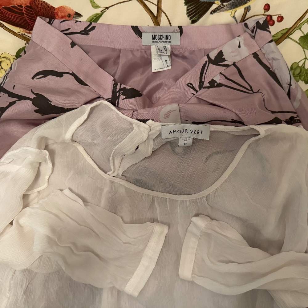 MOSCHINO cheap & chic skirt size EU 40 + AMOUR VERT blouse top size XS